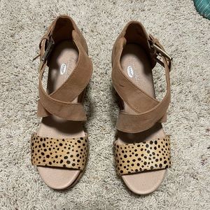 Dr.Scholl’s Leopard Leather Upper Wedge Size 8